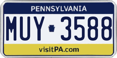 PA license plate MUY3588
