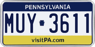 PA license plate MUY3611