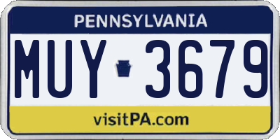 PA license plate MUY3679