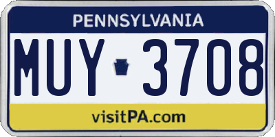 PA license plate MUY3708