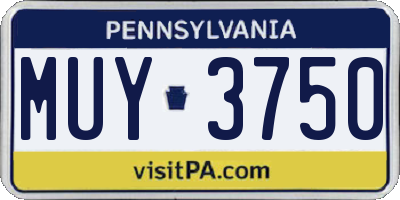 PA license plate MUY3750