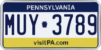 PA license plate MUY3789