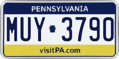 PA license plate MUY3790