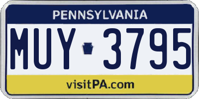 PA license plate MUY3795
