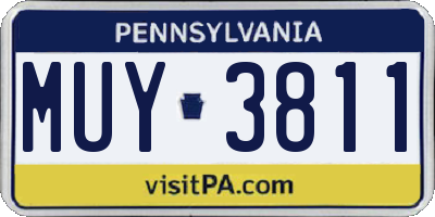 PA license plate MUY3811