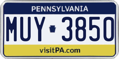 PA license plate MUY3850