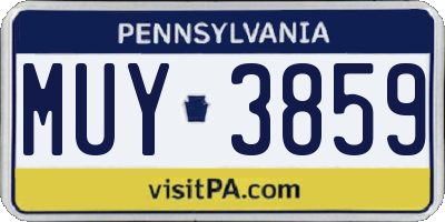 PA license plate MUY3859
