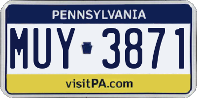 PA license plate MUY3871