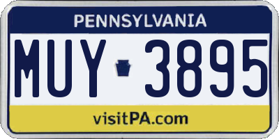 PA license plate MUY3895