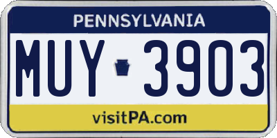 PA license plate MUY3903