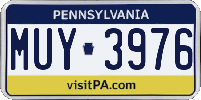 PA license plate MUY3976