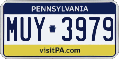 PA license plate MUY3979