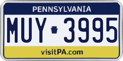 PA license plate MUY3995
