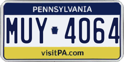 PA license plate MUY4064