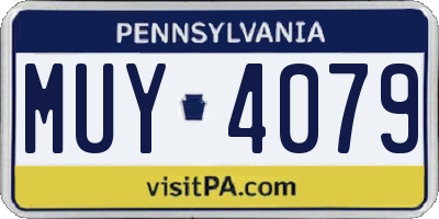 PA license plate MUY4079