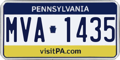 PA license plate MVA1435