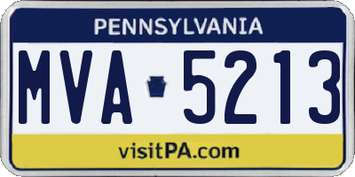 PA license plate MVA5213