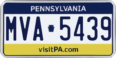 PA license plate MVA5439