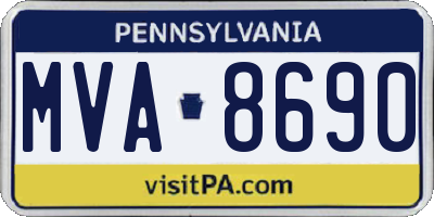 PA license plate MVA8690