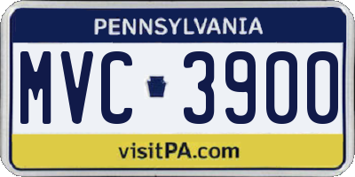 PA license plate MVC3900
