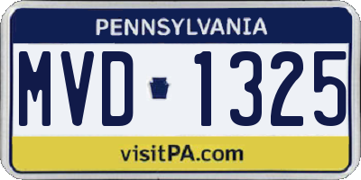 PA license plate MVD1325