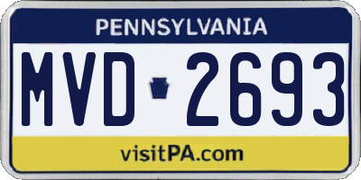 PA license plate MVD2693