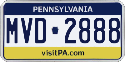 PA license plate MVD2888