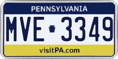 PA license plate MVE3349