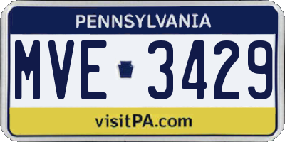 PA license plate MVE3429