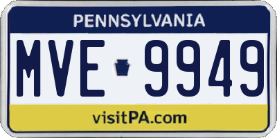 PA license plate MVE9949