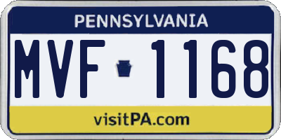 PA license plate MVF1168