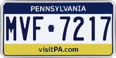 PA license plate MVF7217