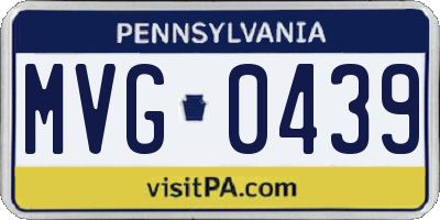 PA license plate MVG0439