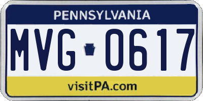 PA license plate MVG0617