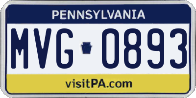 PA license plate MVG0893
