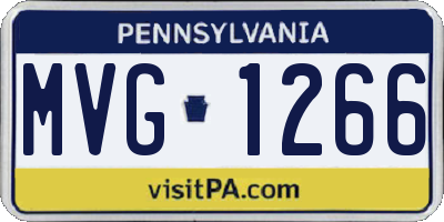 PA license plate MVG1266