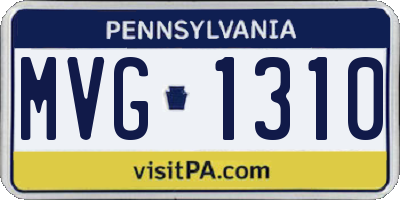 PA license plate MVG1310