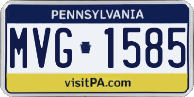 PA license plate MVG1585