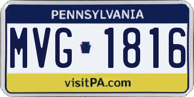 PA license plate MVG1816