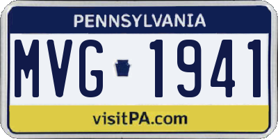 PA license plate MVG1941