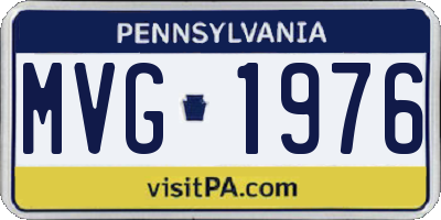 PA license plate MVG1976
