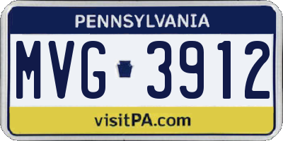 PA license plate MVG3912
