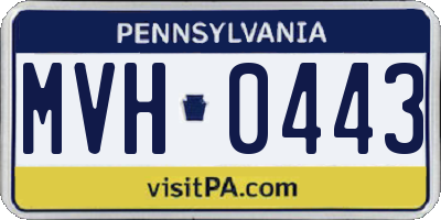 PA license plate MVH0443