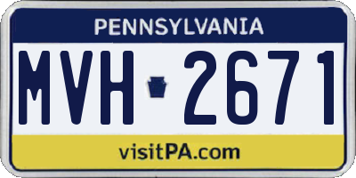PA license plate MVH2671