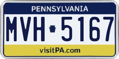 PA license plate MVH5167