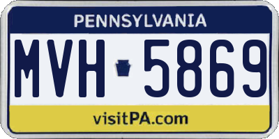 PA license plate MVH5869