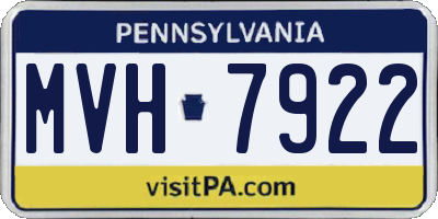 PA license plate MVH7922