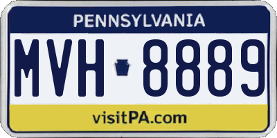 PA license plate MVH8889