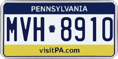PA license plate MVH8910