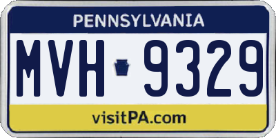 PA license plate MVH9329